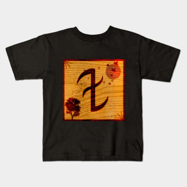 Wood Burned Deflect Rune Kids T-Shirt by AjDreamCraft